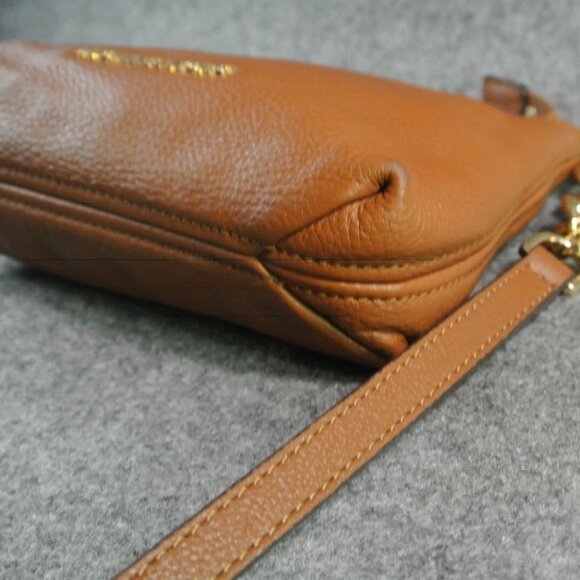 Michael Kors Brown Leather Crossbody Mini Purse Bag Small MK Handbag - Picture 11 of 13